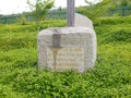 HODONIN KUNSTATU, CZECH REPUBLIC, APRIL 10, 2023: Cross memorial concentration camp people tourist crucifix labour Gypsy