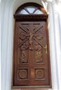 Hodos-Bodrog Monastery -carved wood door - Iisus on the cross
