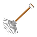 Hoe or Rake Garden Tool for Soil Cultivation Vector Illustration Royalty Free Stock Photo