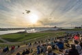 People watching the closing of the Maeslantkering / Maeslant storm surge barrier.