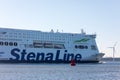 Car passenger ferry ship Stena Line sailing out of port Rotterdam Royalty Free Stock Photo