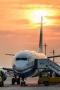 Enter Air Boeing 737-800 at the airport of linz Royalty Free Stock Photo