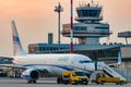 Enter Air Boeing 737-800 at the airport of linz Royalty Free Stock Photo