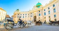 Hofburg palace and horse carriage in Vienna old town, Austria