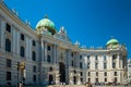 The Hofburg Palace in Vienna, ancient baroque imperial palace. Entrance of the Saint Michael wing in Michaelerplatz square