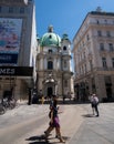 The Hofburg Palace in Vienna, ancient baroque imperial palace. Entrance of the Saint Michael wing in Michaelerplatz square