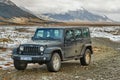 Jeep Wrangler on Icelandic terrain Royalty Free Stock Photo