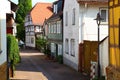 Narrow street of ancient Hofheim , Germany Royalty Free Stock Photo