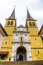 Hofkirche church St. Leodegar in the center of Lucerne, Luzern Switzerland