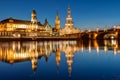 Hofkirche and palace in Dresden at night Royalty Free Stock Photo