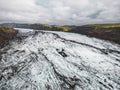 Hofsjokull glacier glacial tongue, aerial shot - Iceland, Europe