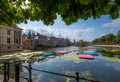 The Hofvijver court pond in front of the buildings of the Dutch parliament, The Hague, Netherlands