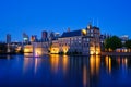 Hofvijver lake and Binnenhof , The Hague Royalty Free Stock Photo