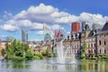 Hofvijver lake with a view on the Binnenhof, seat of Dutch Government, The Netherlands