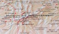 Hoggar mountains road map Royalty Free Stock Photo