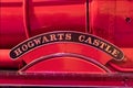 Hogwarts Castle sign on steam train