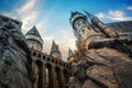 Hogwarts castle at Universal Studio Japan  with blue sky Royalty Free Stock Photo