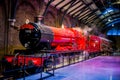 Hogwarts Express at platform 9 3/4 in Warner Brothers Harry Potter Studio Tour Royalty Free Stock Photo
