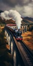 Hogwarts Express: A Spectacular Journey Over Glenfinnan Viaduct Royalty Free Stock Photo