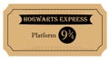 Hogwarts Express ticket for one way travel. Royalty Free Stock Photo