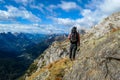 Hohe Warte - A man walking to the Alpine peak