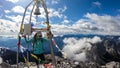Hohe Warte - A woman standing on the Alpine peak