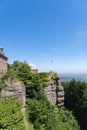 Hohenburg Monastery on Mont Sainte-Odile near Ottrott. Alsace region in France Royalty Free Stock Photo