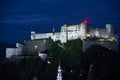 Hohensalzburg fortress at night. Salzburg. Austria Royalty Free Stock Photo