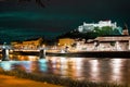 Hohensalzburg fortress at night. Salzburg. Austria