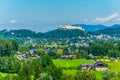 Hohensalzburg fortress in Salzburg view from the Hellbrunn castle in Austria....IMAGE