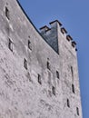 Hohensalzburg Fortress side wall with windows and tower, Salzburg, Austria Royalty Free Stock Photo