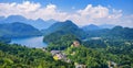 Hohenschwangau castle in the Alps mountains, Bavaria, Germany Royalty Free Stock Photo