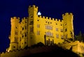 Hohenschwangau castle at night Royalty Free Stock Photo