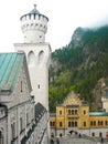 Hohenschwangau, Germany - May 19, 2010: The famous Neuschwanstein castle, is a 19th-century Romanesque Revival palace. The palace