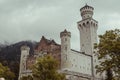 Hohenschwangau, Germany- May 24, 2015: View of Neuschwanstein Castle in Bavaria, near Munich, on a stormy day. Royalty Free Stock Photo