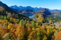 Hohenschwangau lake near Neuschwanstein Castle, Bavaria, German Royalty Free Stock Photo