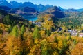 Hohenschwangau lake near Neuschwanstein Castle, Bavaria, German Royalty Free Stock Photo