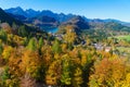 Hohenschwangau lake near Neuschwanstein Castle, Bavaria, German Royalty Free Stock Photo