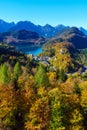 Hohenschwangau lake near Neuschwanstein Castle, Bavaria, German Royalty Free Stock Photo