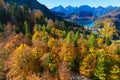 Hohenschwangau lake near Neuschwanstein Castle, Bavaria, German Royalty Free Stock Photo