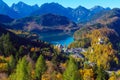 Hohenschwangau lake near Neuschwanstein Castle, Bavaria, German Royalty Free Stock Photo