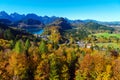 Hohenschwangau lake near Neuschwanstein Castle, Bavaria, German Royalty Free Stock Photo