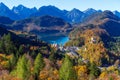 Hohenschwangau lake near  Neuschwanstein Castle, Bavaria, Germany Royalty Free Stock Photo