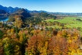 Hohenschwangau lake near  Neuschwanstein Castle, Bavaria, Germany Royalty Free Stock Photo