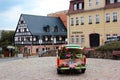 Hohenstein-Ernstthal, Germany - June 5, 2023: Market square of Hohenstein-Ernstthal, a town in the Zwickau district, Saxony