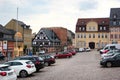 Hohenstein-Ernstthal, Germany - June 5, 2023: Market square of Hohenstein-Ernstthal, a town in the Zwickau district, Saxony
