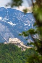 Hohenwerfen castle in Austra - distance view Royalty Free Stock Photo