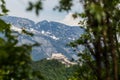 Hohenwerfen castle in Austra - panoramic view Royalty Free Stock Photo