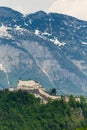 Hohenwerfen castle in Austra, range view Royalty Free Stock Photo