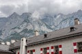 Hohenwerfen Castle or Festung Hohenwerfen overlooking the Austrian Werfen town in Salzach valley near Salzburg, Austria Royalty Free Stock Photo